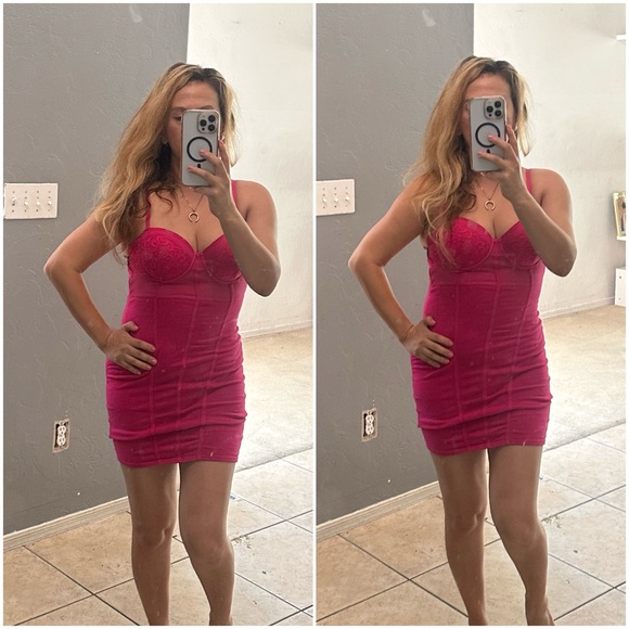 Guess Hot Pink Bodycon Dress Size S - Picture 6 of 6